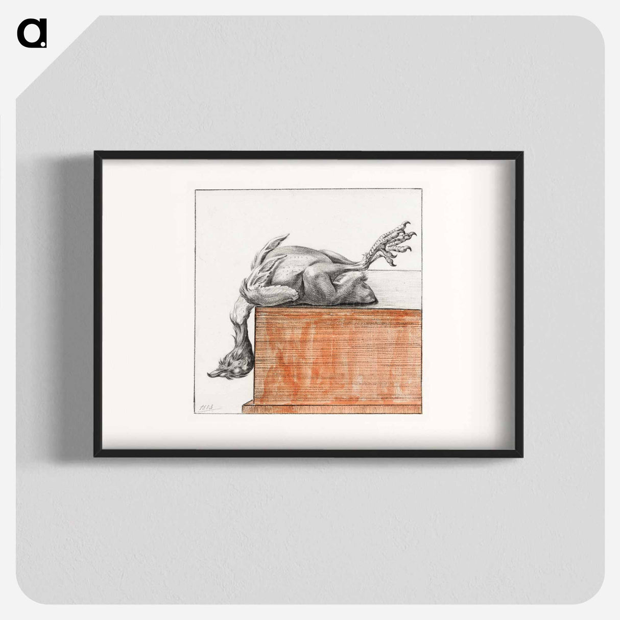 Reclining dead bird, hanging head down - ジャン ベルナール Poster.