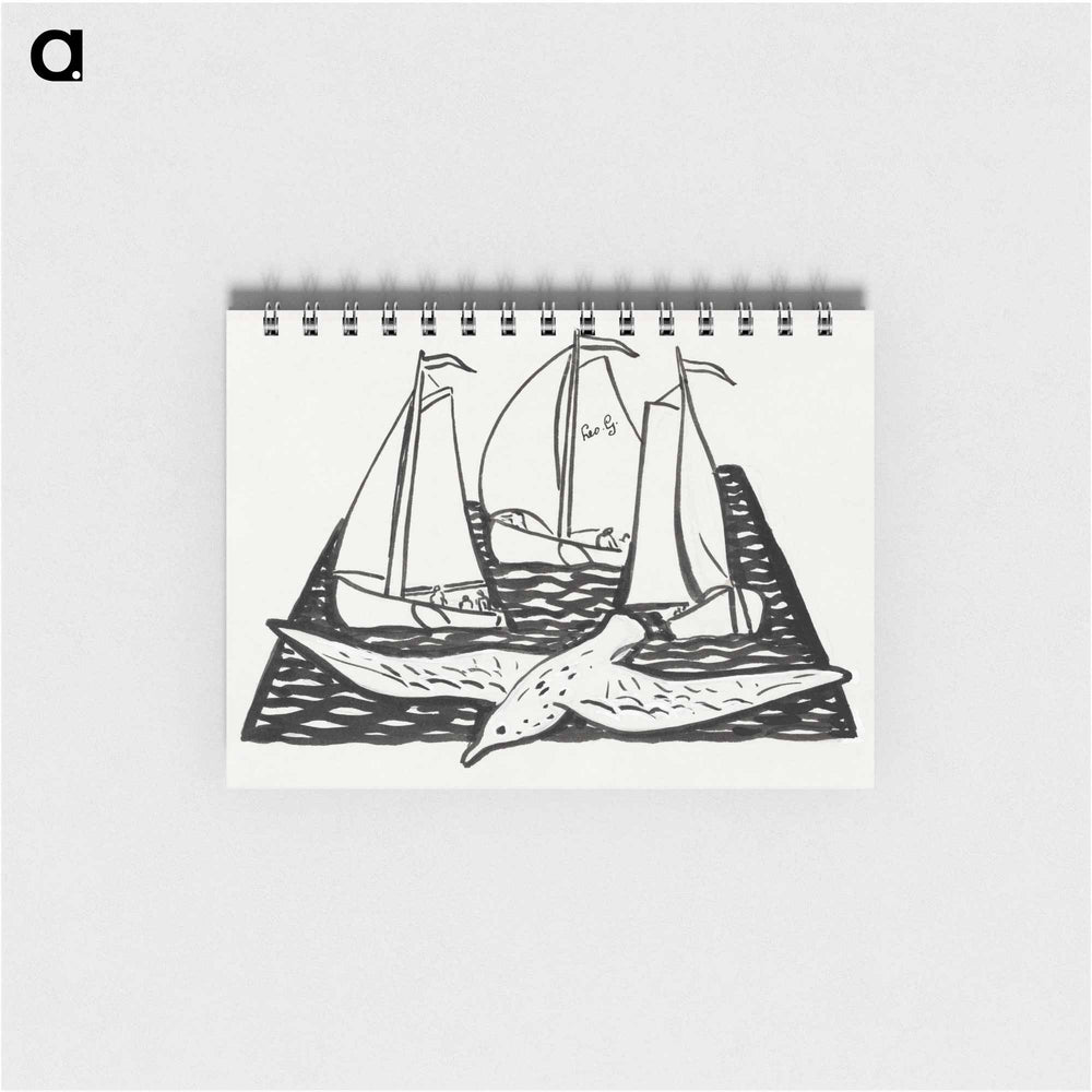 Three sailing ships and a seagull - レオ ヘステル Memo.