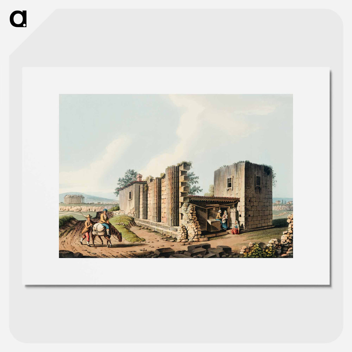 アートポスター-Ancient Temples at Agrigentum - オスマン帝国領内の景色 Poster.