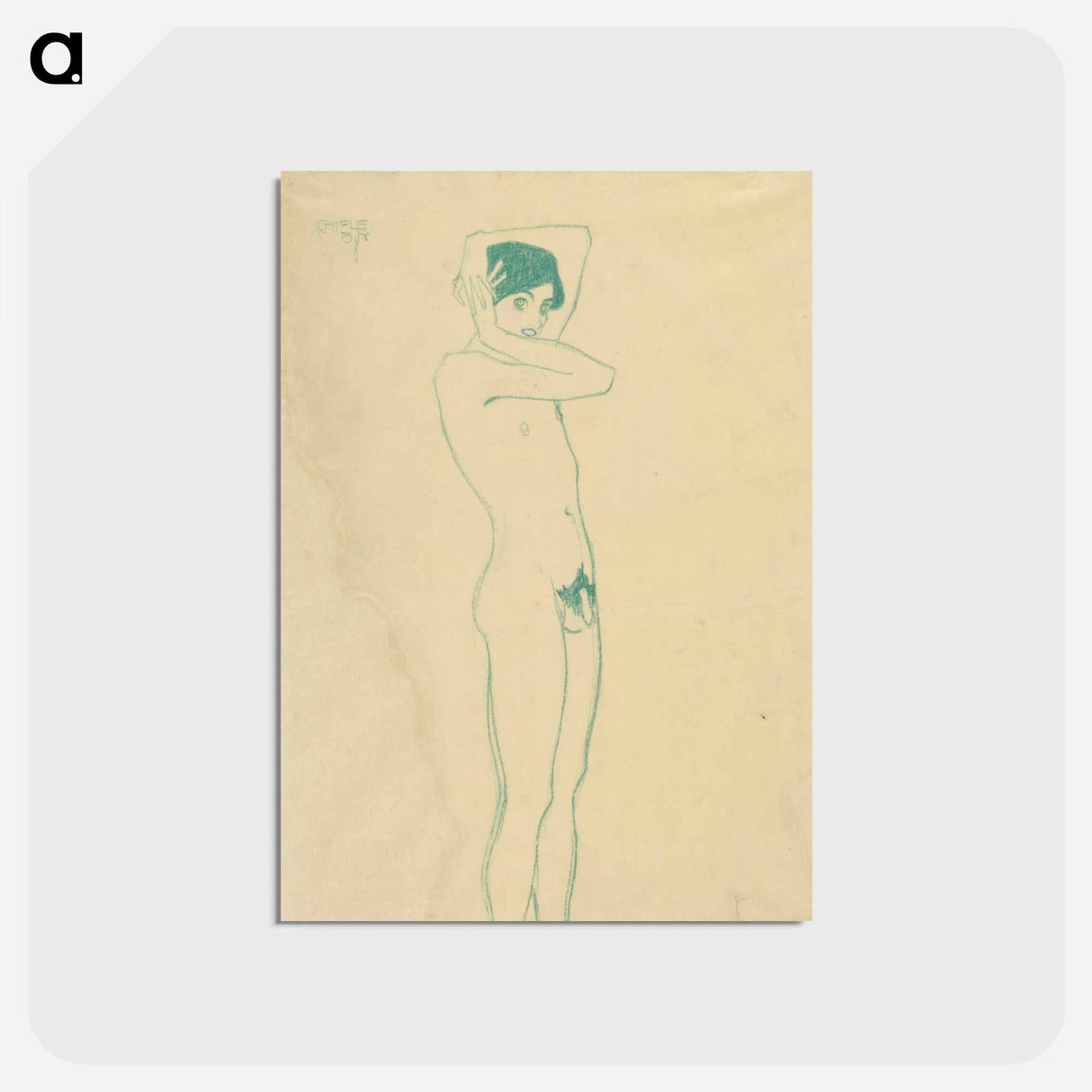アートポストカード-Männlicher Akt, stehend im Halbprofil
- ウィーン博物館 Postcard.