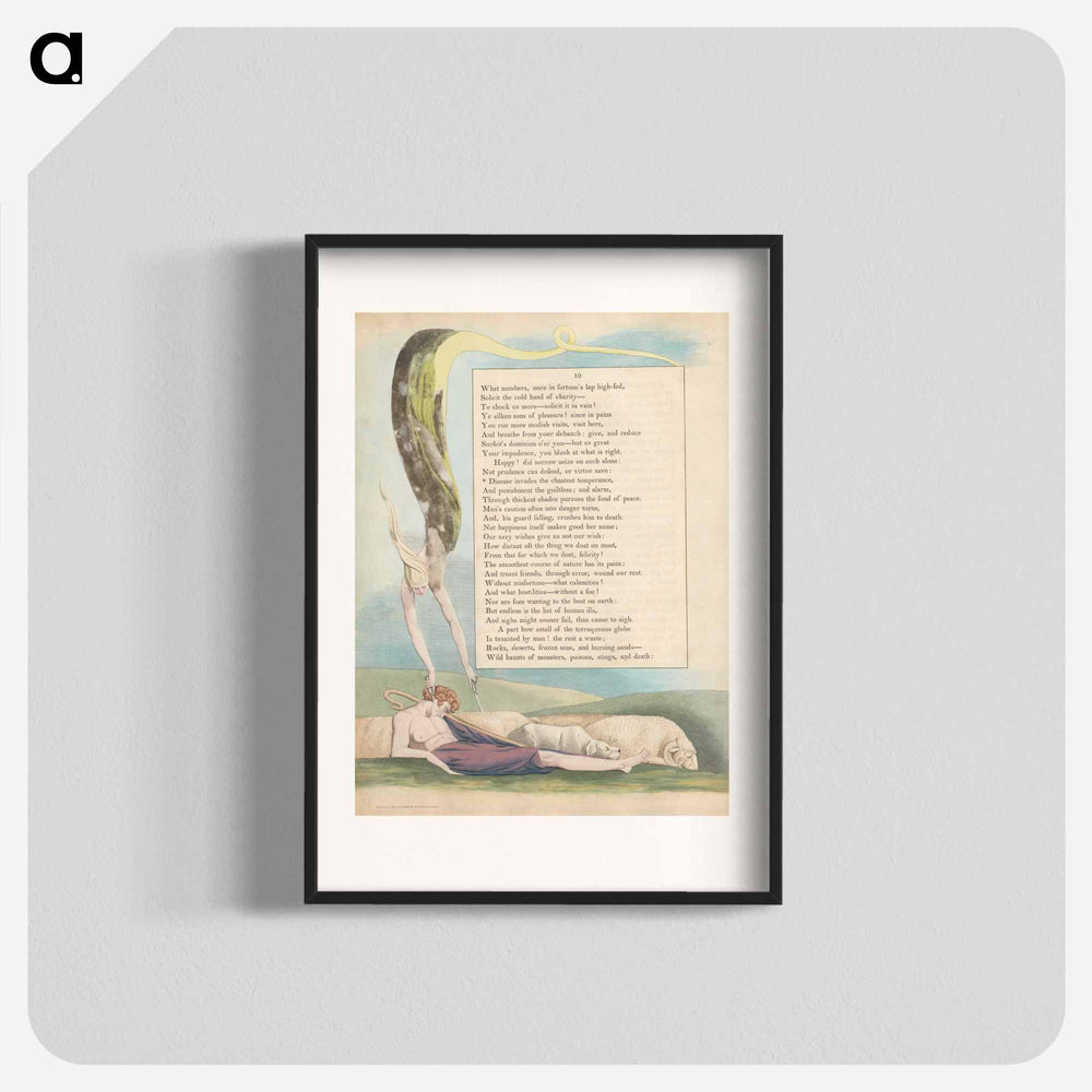 Young's Night Thoughts, Page 10, Disease Invades the Chastest Temperance - William Blake Poster.