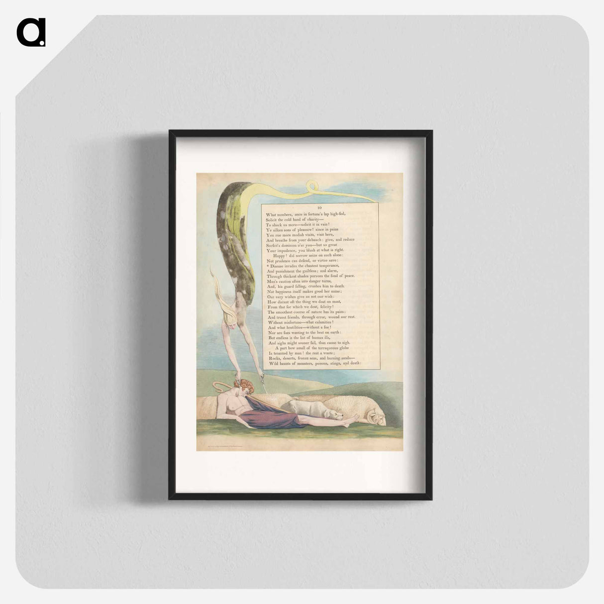 Young's Night Thoughts, Page 10, Disease Invades the Chastest Temperance - William Blake Poster.