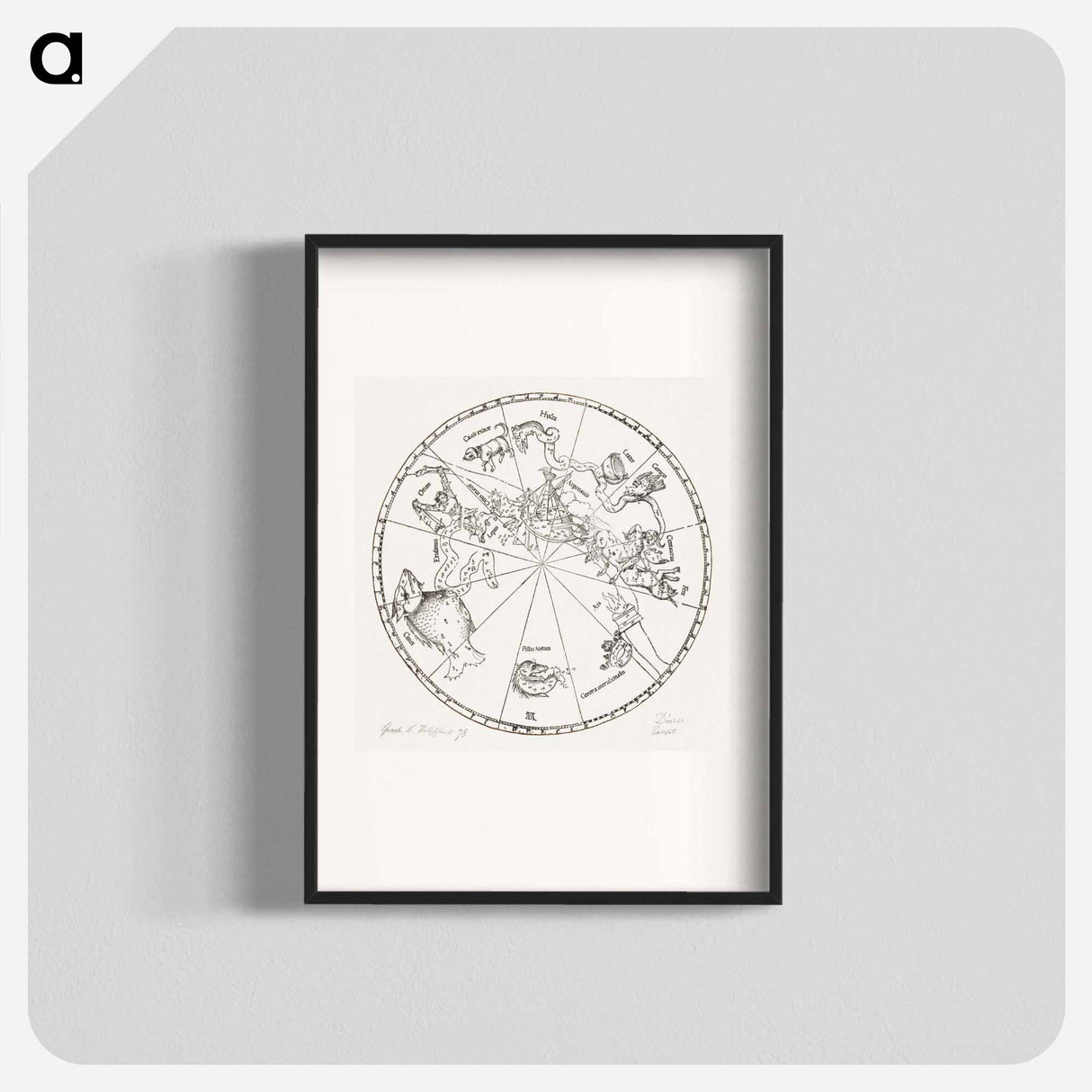 The Southern Hemisphere of the Celestial Globe - アルブレヒト デューラー Poster.