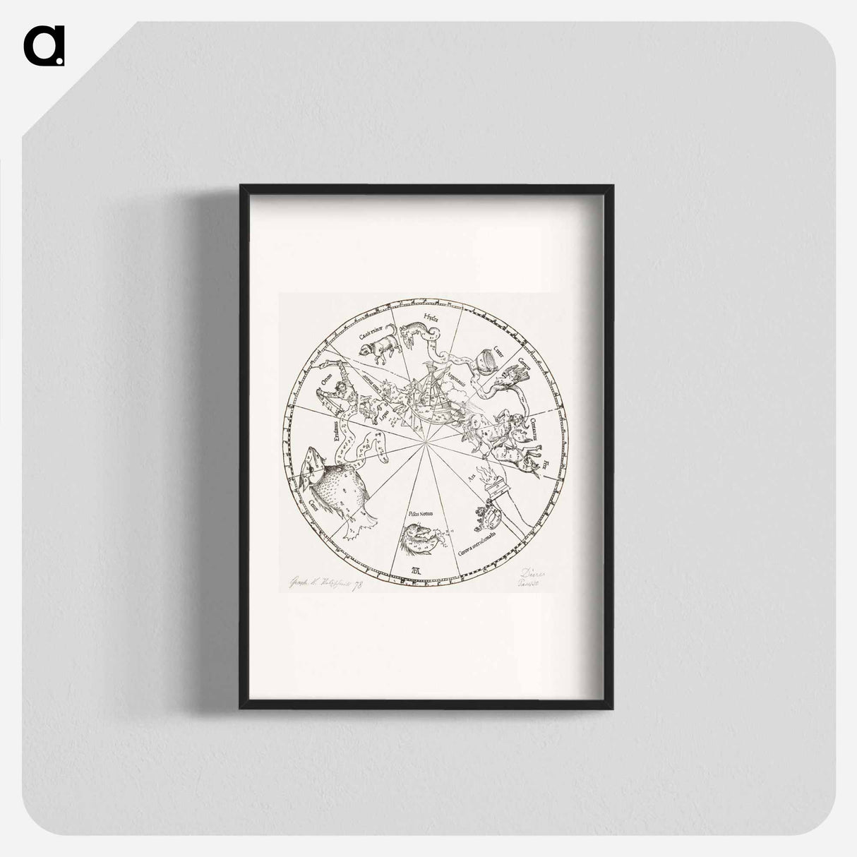 アートポスター-The Southern Hemisphere of the Celestial Globe - アルブレヒト デューラー Poster.