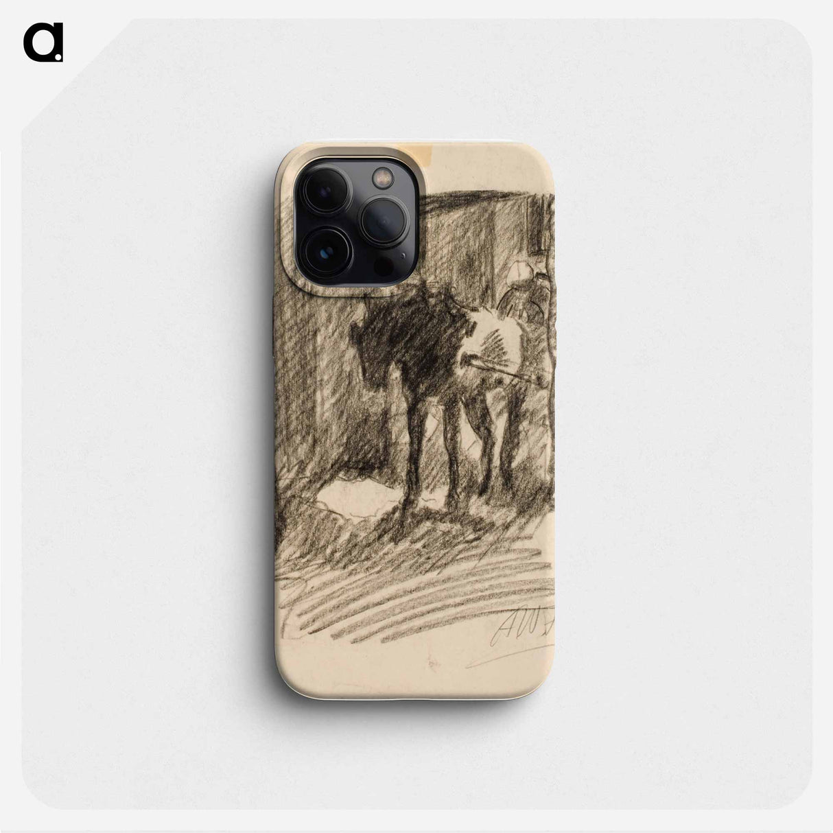 Rattaita vetävä hevonen pihaportissa - アルフレッド ウィリアム フィンチ Phone Case.
