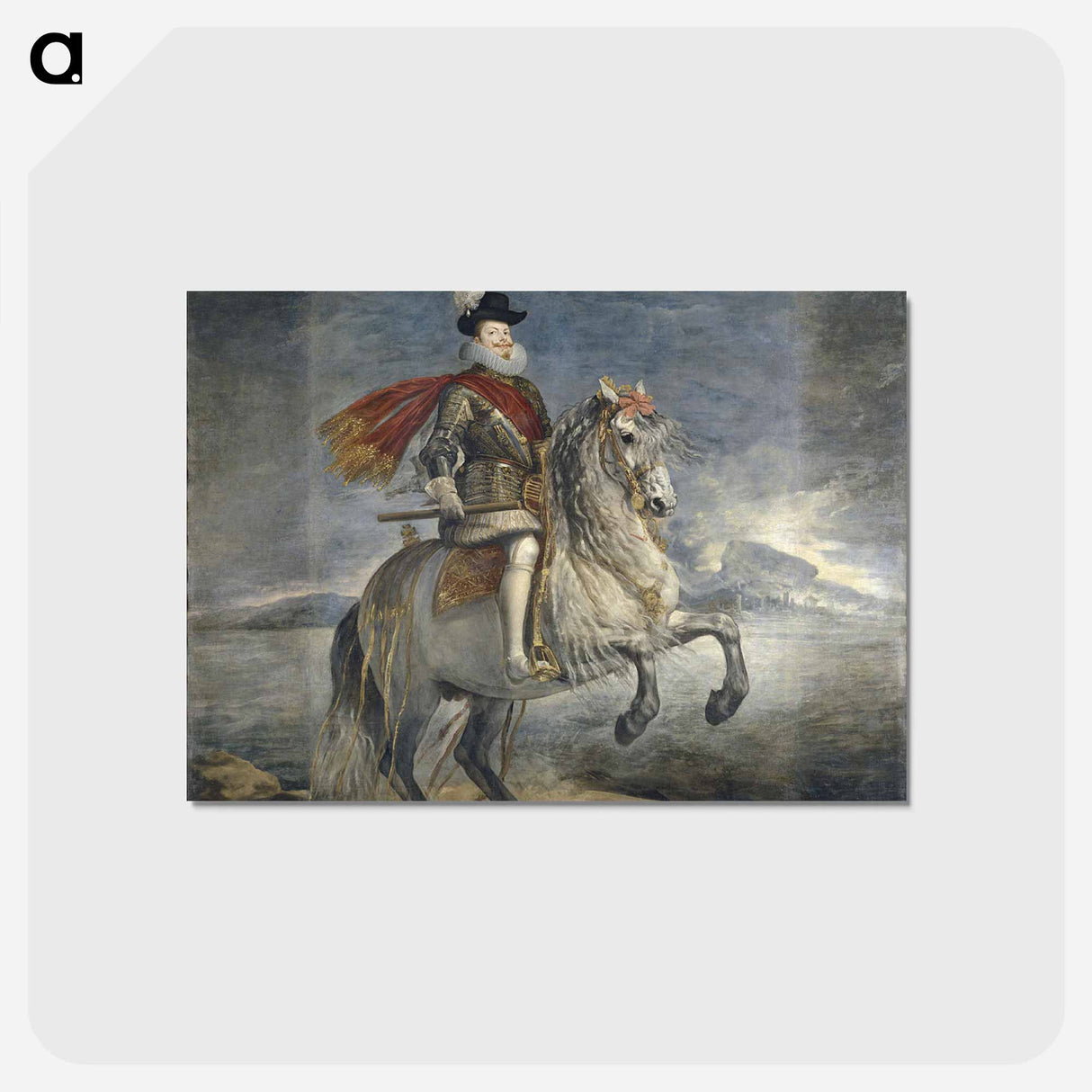 アートポストカード-Equestrian Portrait of Philip III - ディエゴ ベラスケス Postcard.