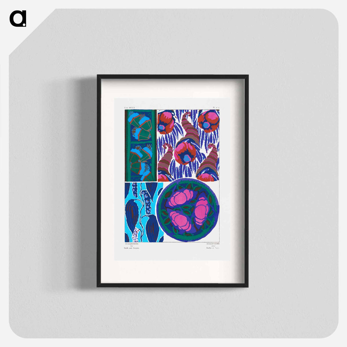 Suggestions pour étoffes et tapis: 60 motifs en couleur - E.A.セギー Poster.