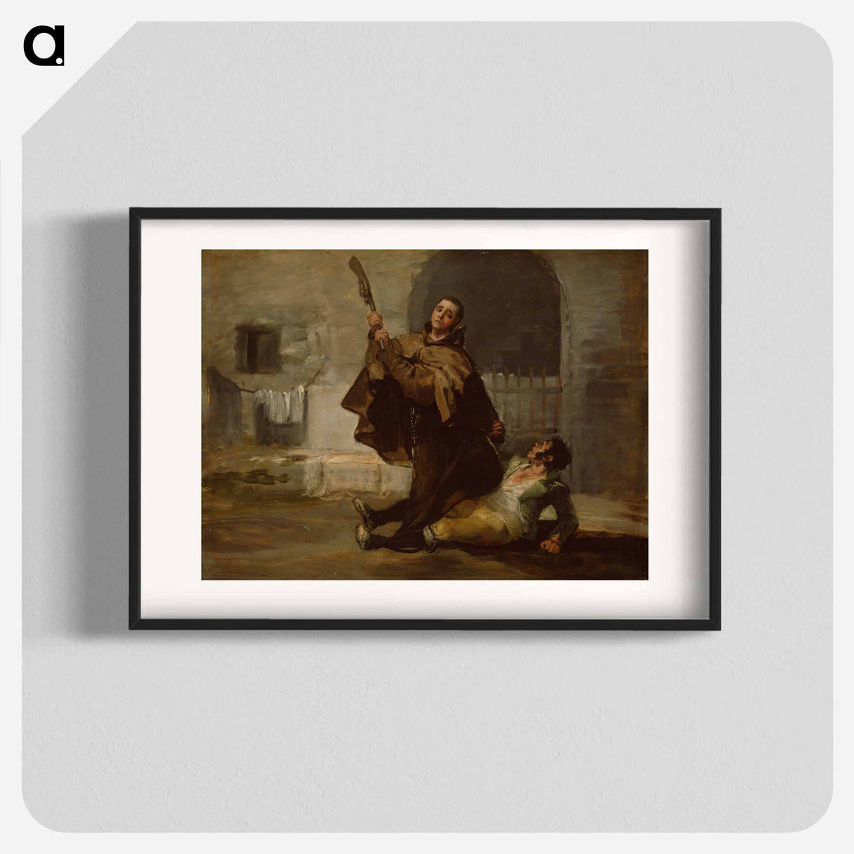 Friar Pedro Clubs El Maragato with the Butt of the Gun - フランシスコ デ ゴヤ Poster.