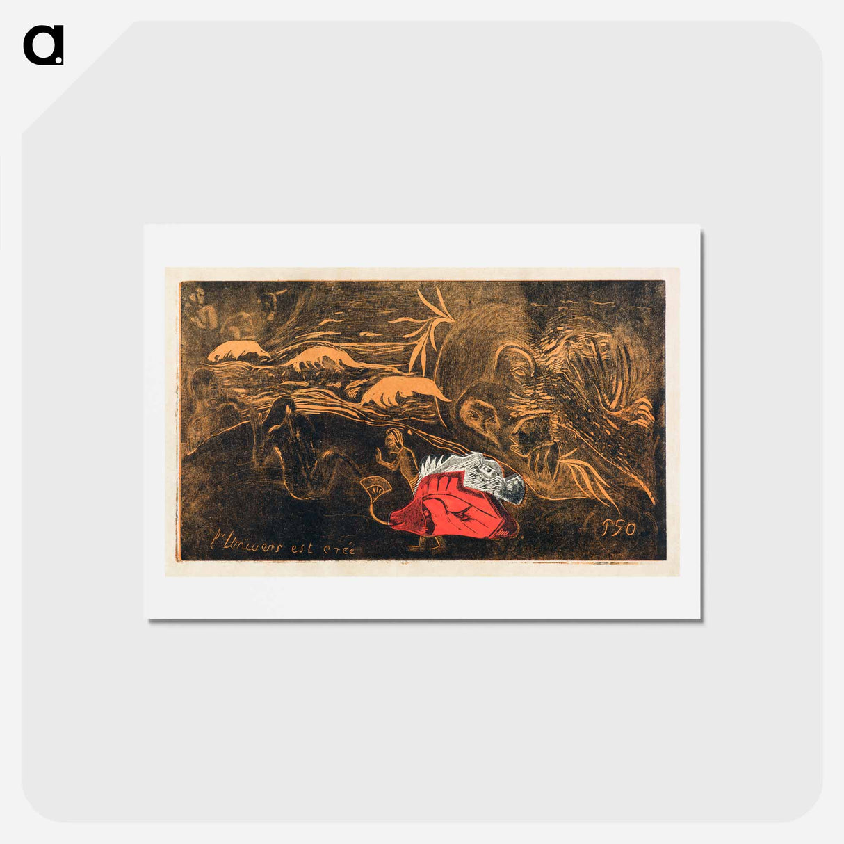 アートポストカード-The Creation of the Universe - ポール ゴーギャン Postcard.