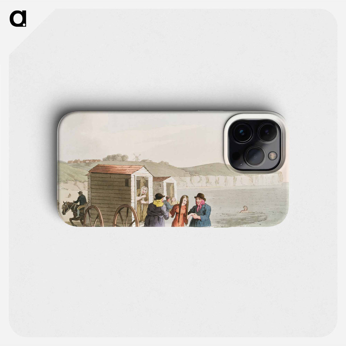 Illustration of sea bathing - 19世紀のヨークシャー Phone Case.