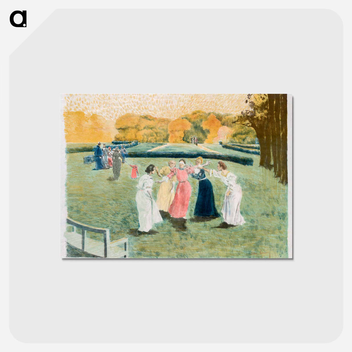 Le Colin-Maillard - アレクサンドル ルノア Postcard.