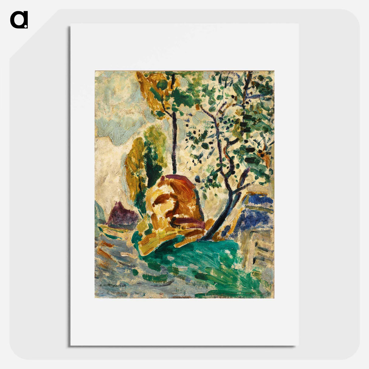 Tree and Rock - アルフレッド ヘンリー マウラー Poster.