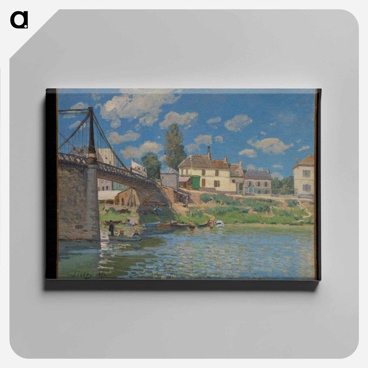 The Bridge at Villeneuve-la-Garenne - アルフレッド シスレー Canvas.