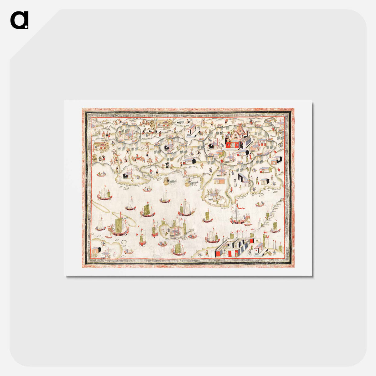 アートポストカード-Forts Zeelandia and Provintia and the City of Tainan - アンティーク地図 Postcard.