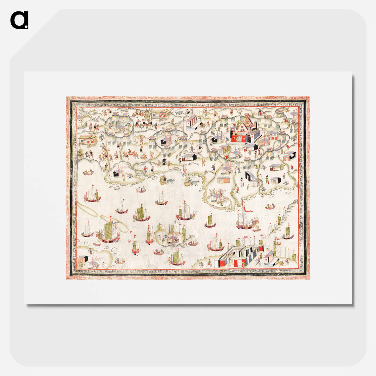 Forts Zeelandia and Provintia and the City of Tainan - アンティーク地図 Poster.