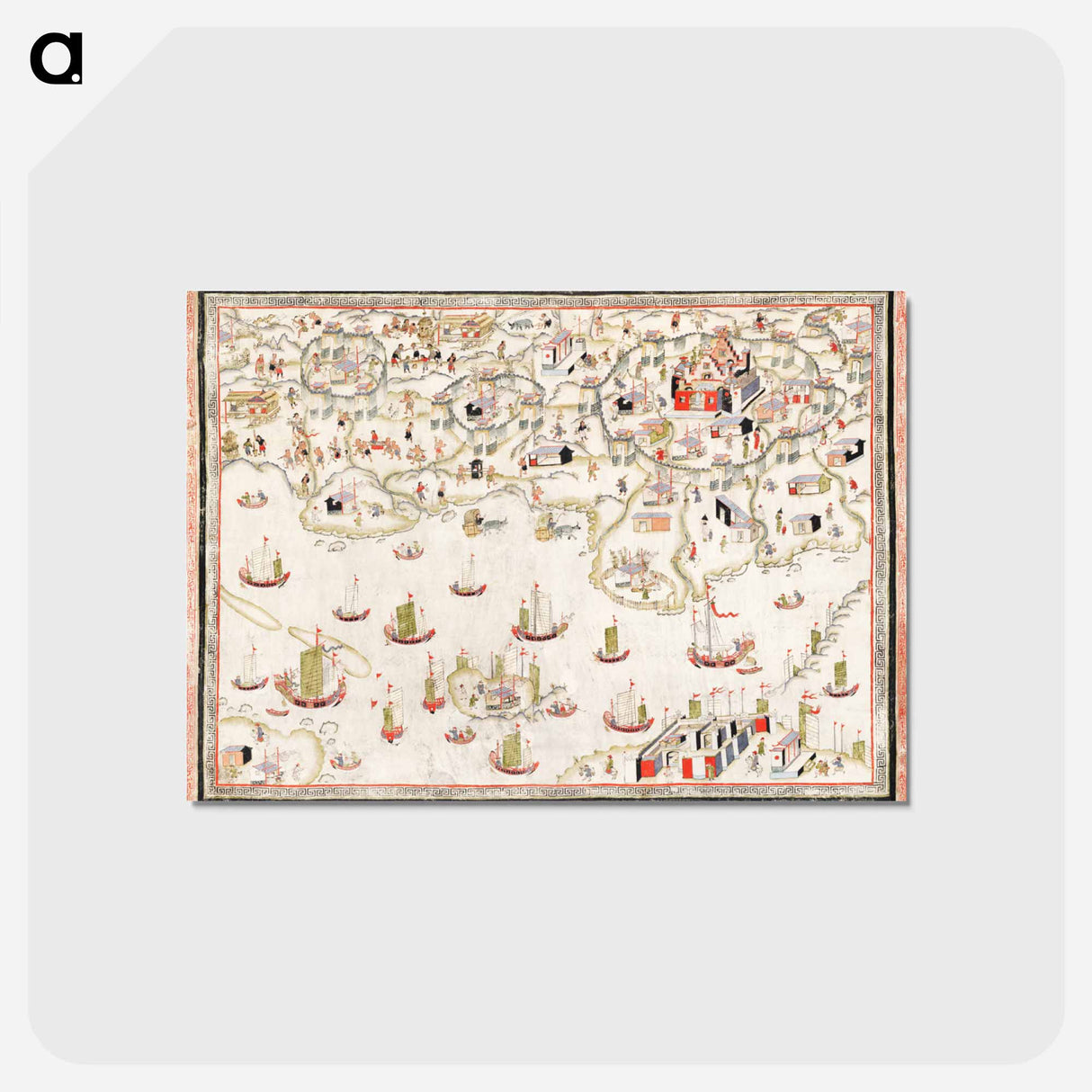 アートポストカード-Forts Zeelandia and Provintia and the City of Tainan - アンティーク地図 Postcard.