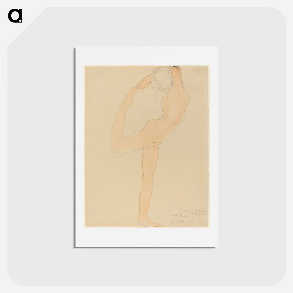 アートポストカード-Dancing Figure - オーギュスト ロダン Postcard.
