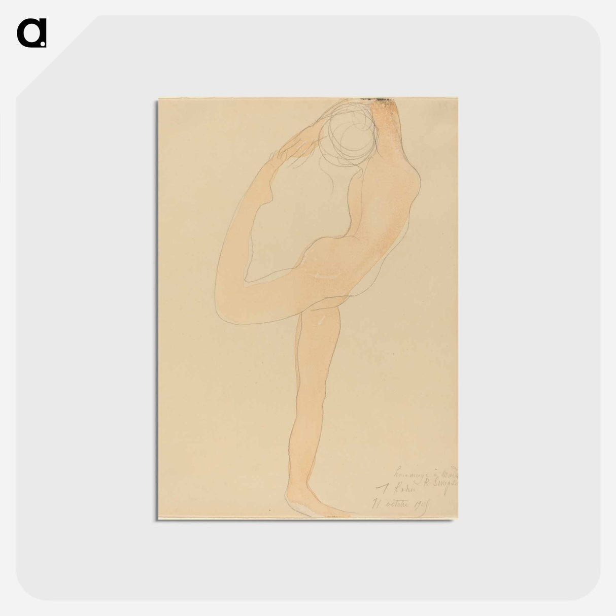 アートポストカード-Dancing Figure - オーギュスト ロダン Postcard.