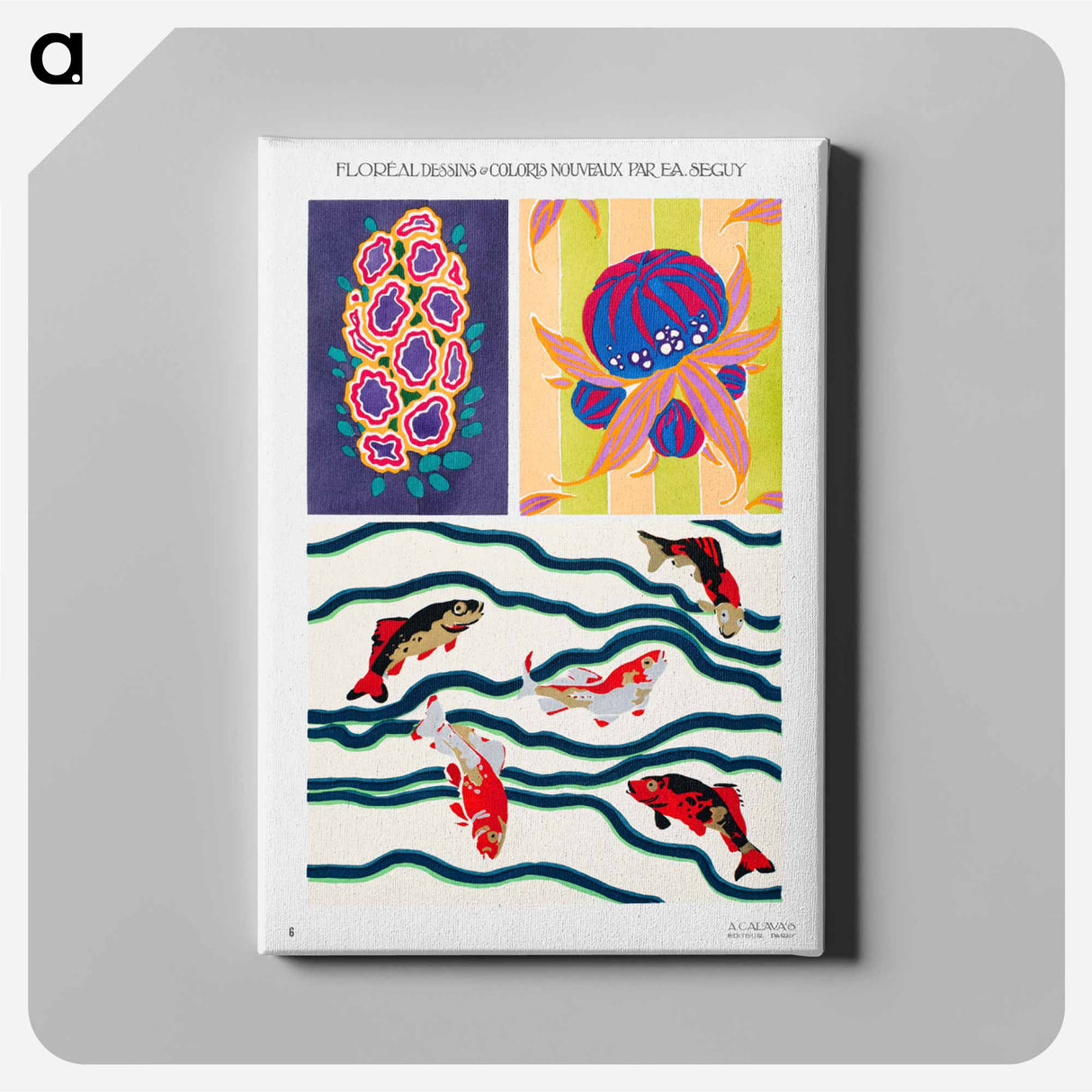 Vintage art deco & art nouveau pattern, plate no. 6. - E.A.セギー Canvas.