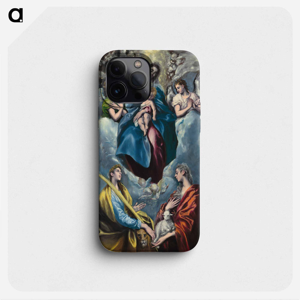 Madonna and Child with Saint Martina and Saint Agnes - エル グレコ Phone Case.