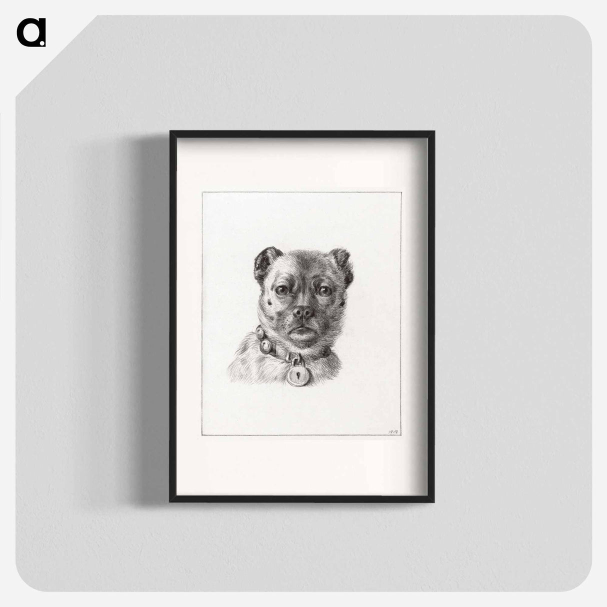 Dog head with a collar - ジャン ベルナール Poster.