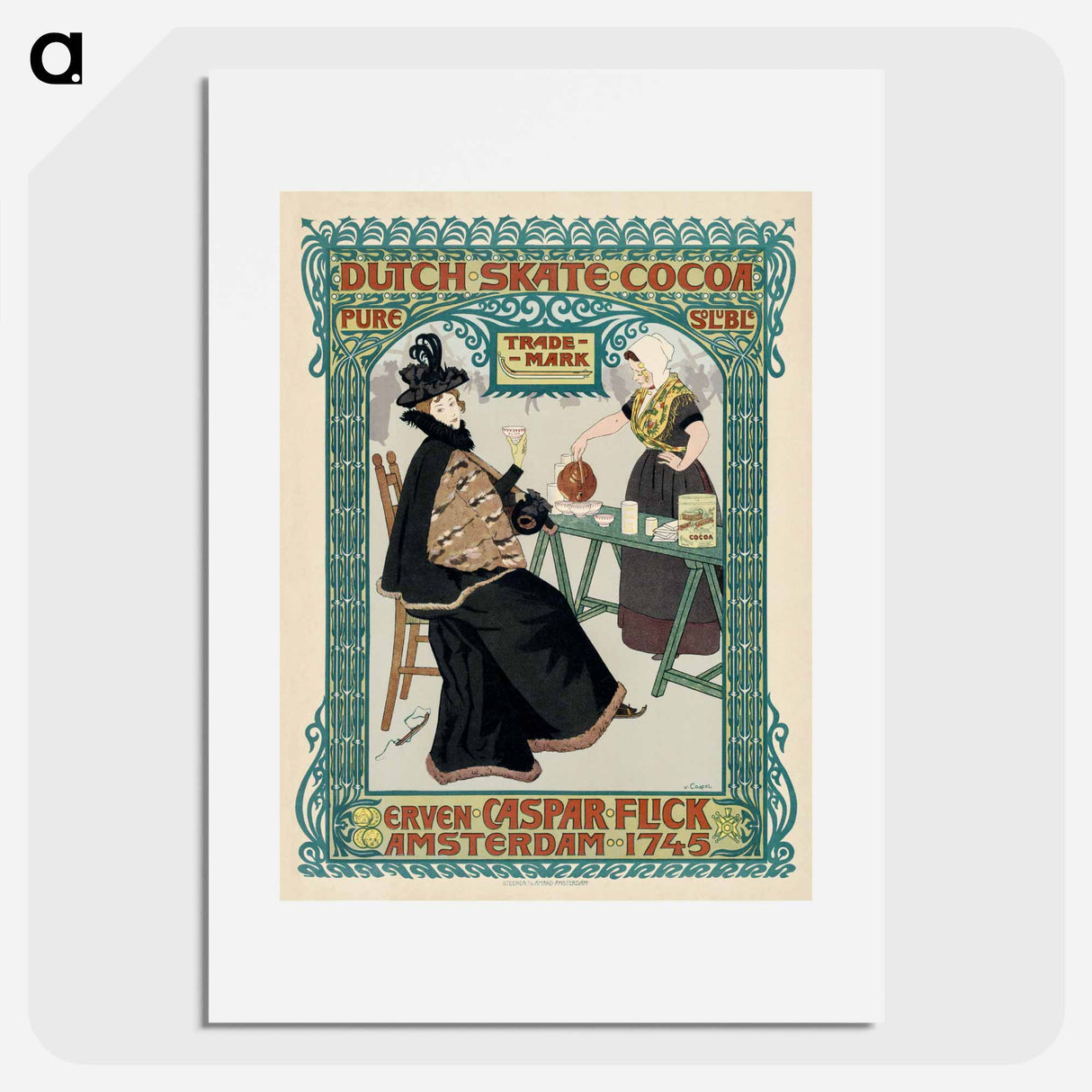 Dutch skate cocoa - Johan Georg van Kasper Poster.