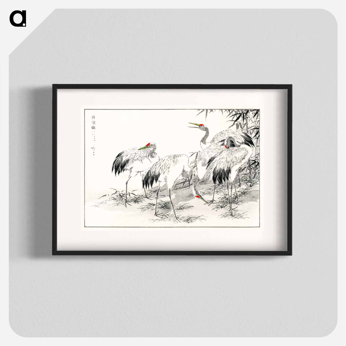 アートポスター-Japanese Crane and Bamboo Illustration
- 鳥類図鑑 Poster.