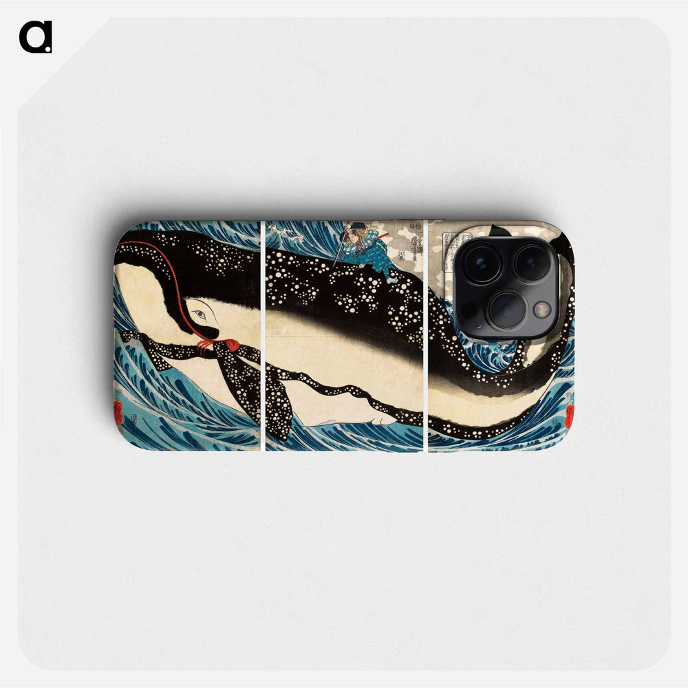 Miyamoto no Musashi Attacking the Giant Whale - 歌川 国芳 Phone Case.