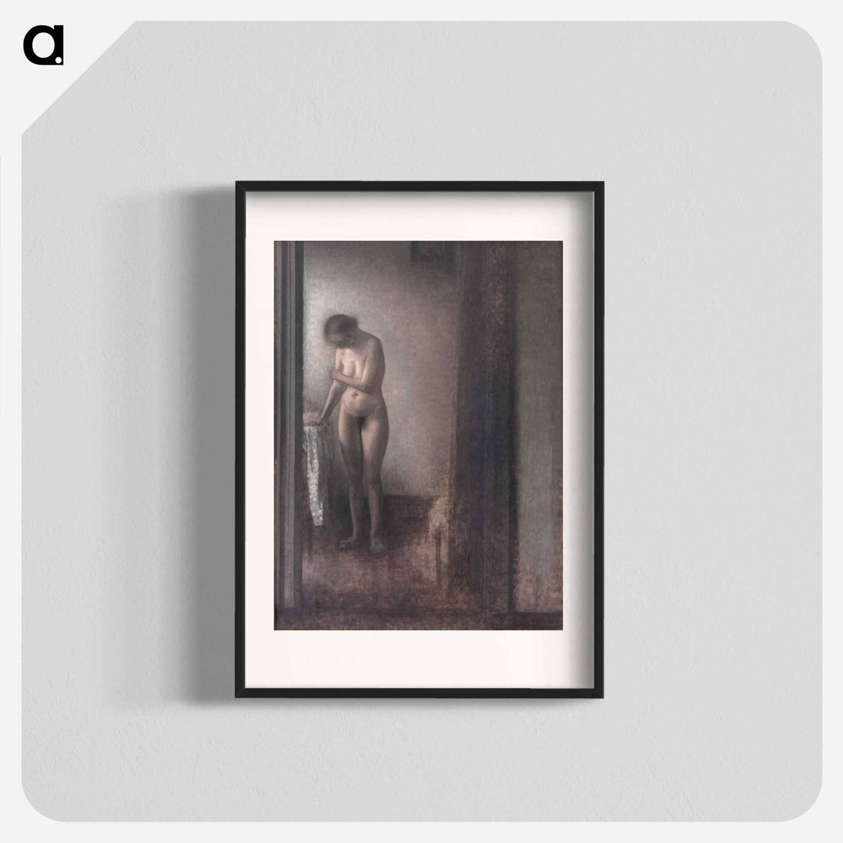 Standing Female Nude - Vilhelm Hammershøi Poster.