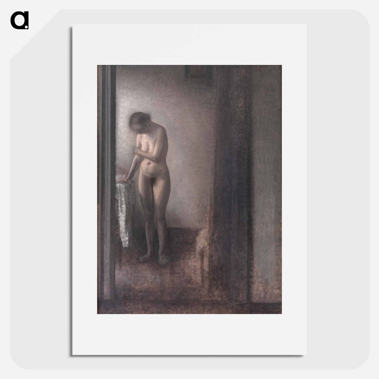 Standing Female Nude - Vilhelm Hammershøi Poster.