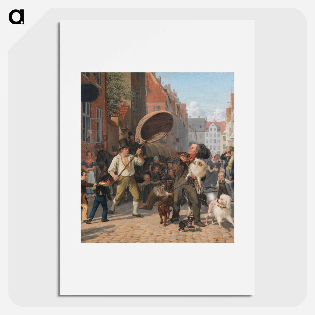 A street scene in the dog days - Wilhelm Marstrand Poster.