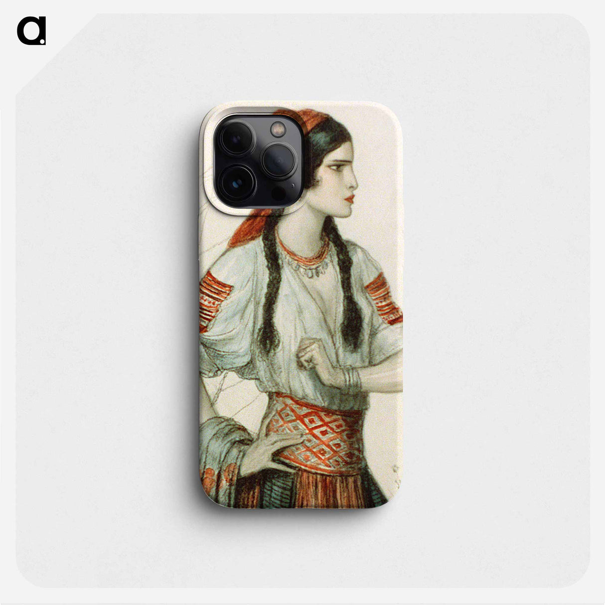 Girl in Slavic peasant costume by Wladyslaw Theodore Benda - Wladyslaw Theodore Benda Phone Case.