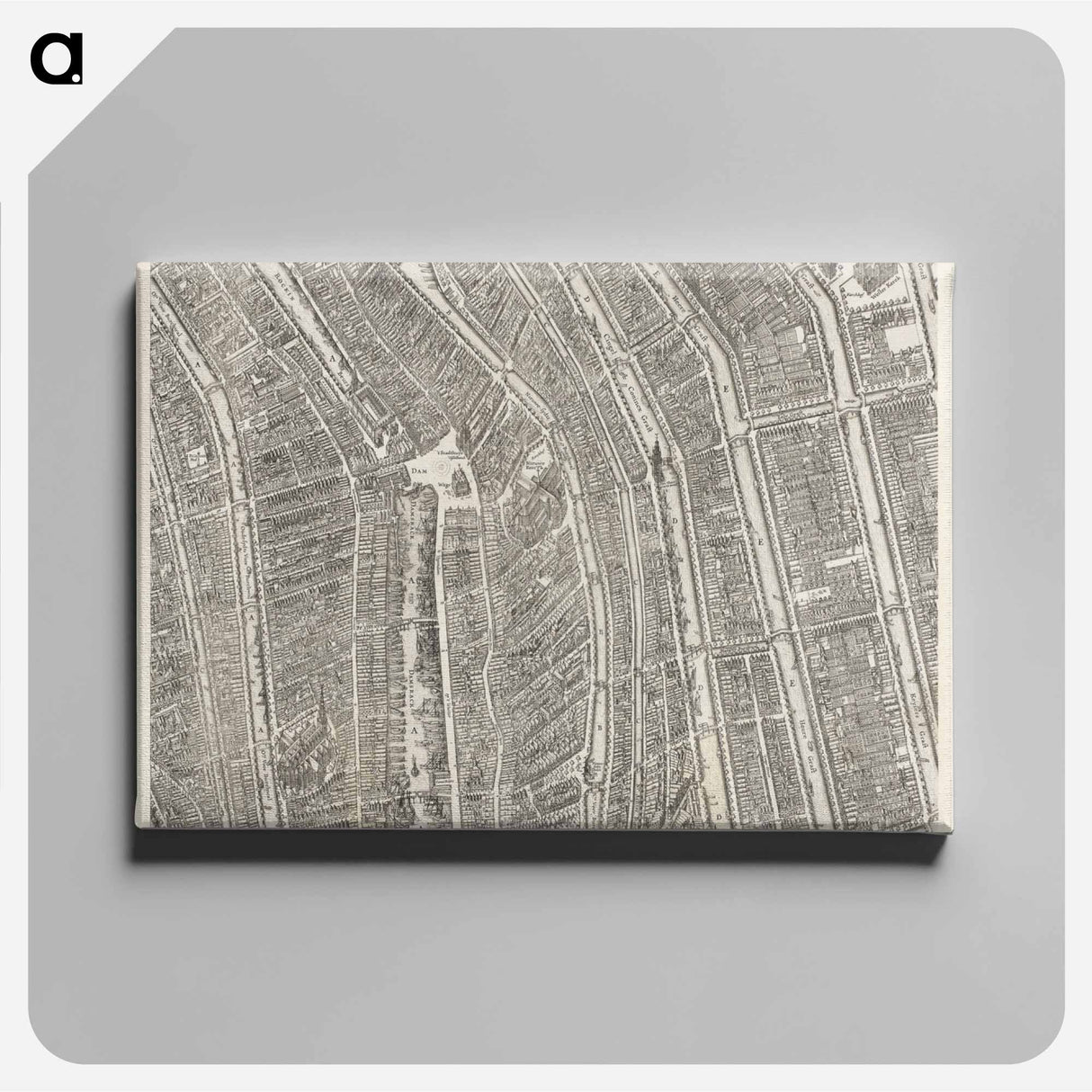 Plattegrond van Amsterdam (middenblad) - アンティーク地図 Canvas.