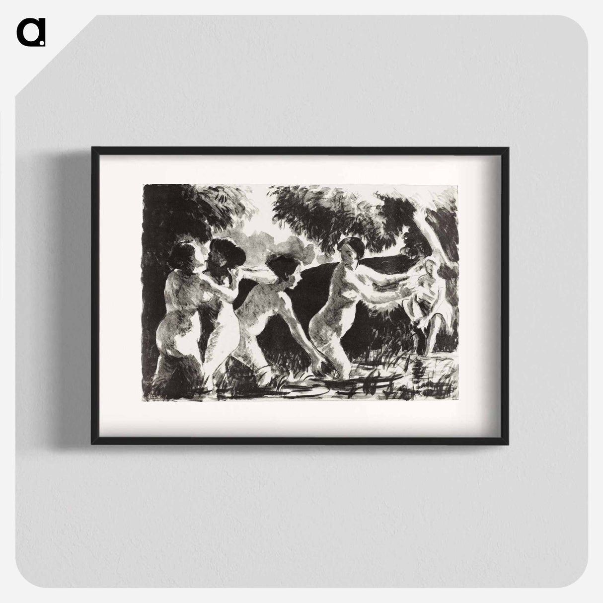 Bathers Wrestling - カミーユ ピサロ Poster.