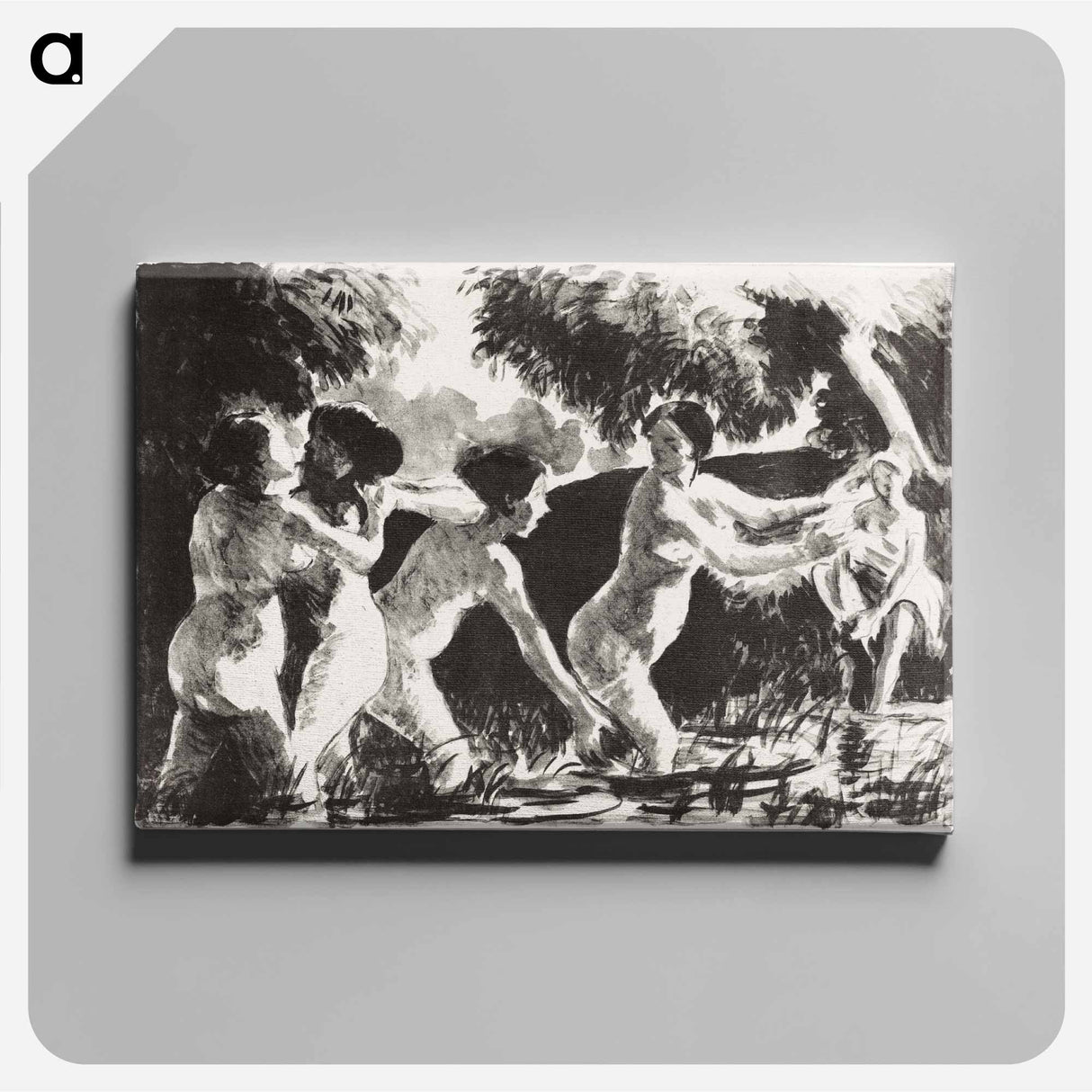 Bathers Wrestling - カミーユ ピサロ Canvas.