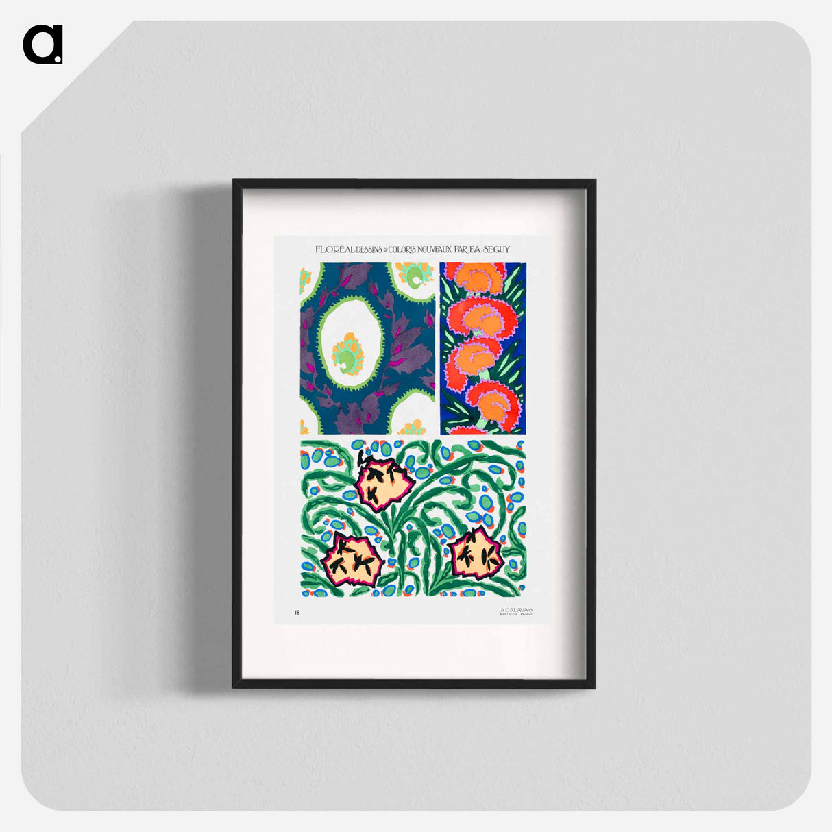 Vintage art deco & art nouveau pattern, plate no. 15 - E.A.セギー Poster.