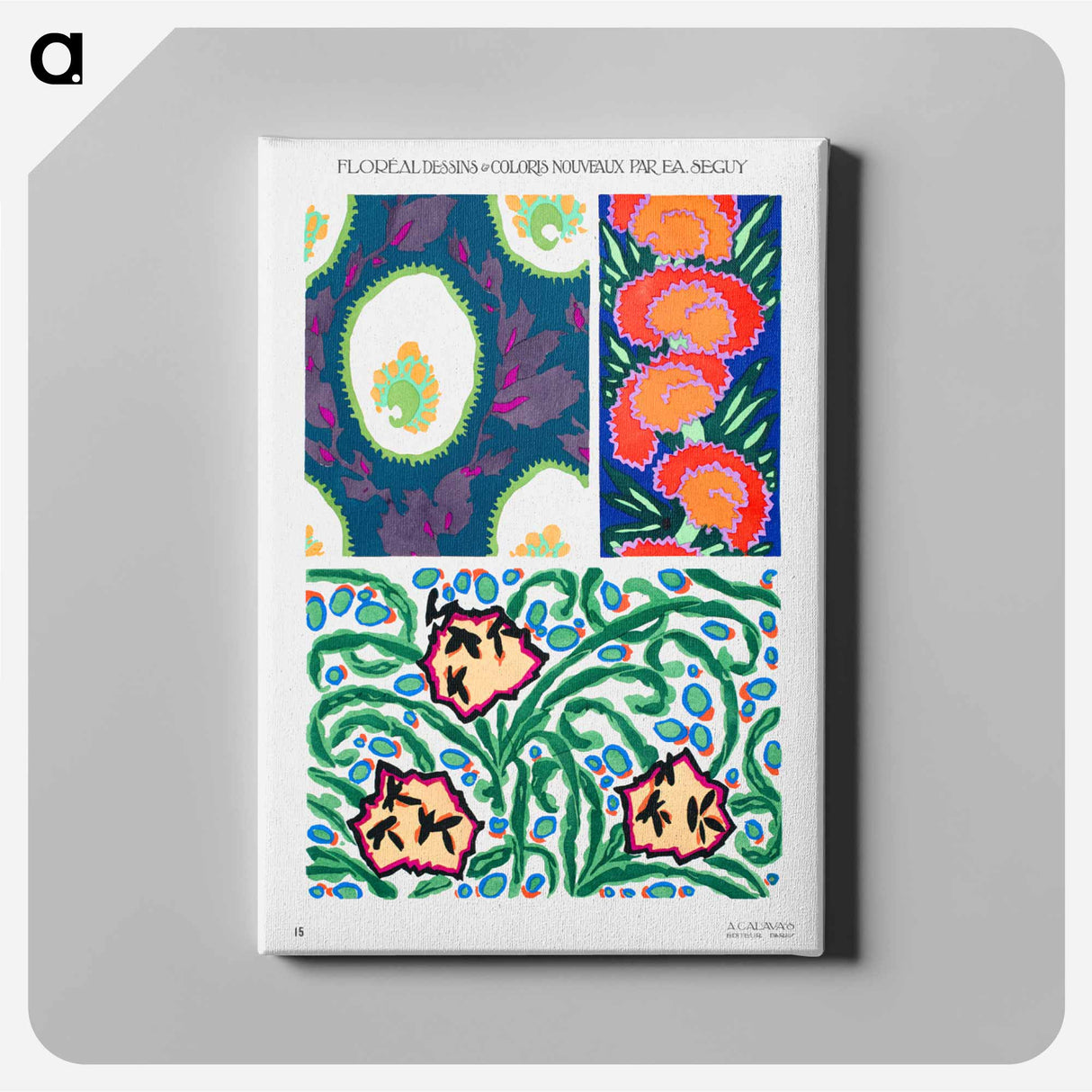 Vintage art deco & art nouveau pattern, plate no. 15 - E.A.セギー Canvas.