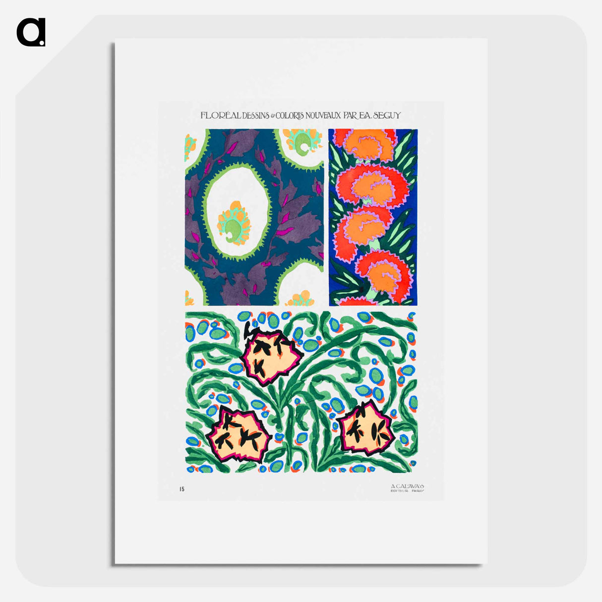 Vintage art deco & art nouveau pattern, plate no. 15 - E.A.セギー Poster.