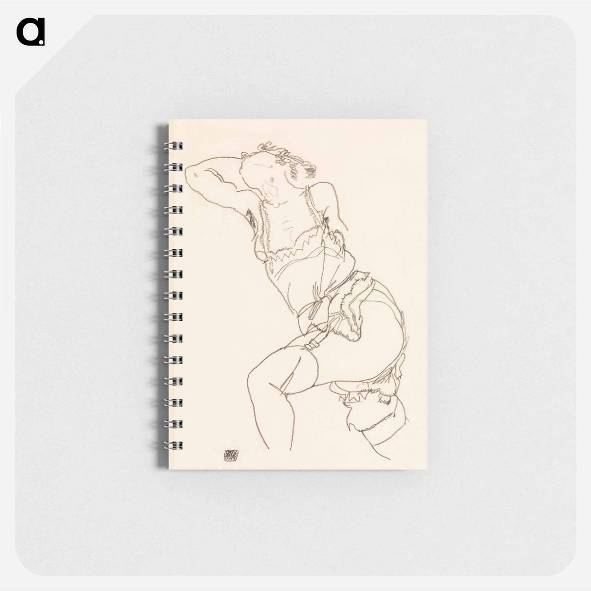 Vulgar lady in lingerie. Reclining Model in Chemise and Stockings - エゴン シーレ Memo.