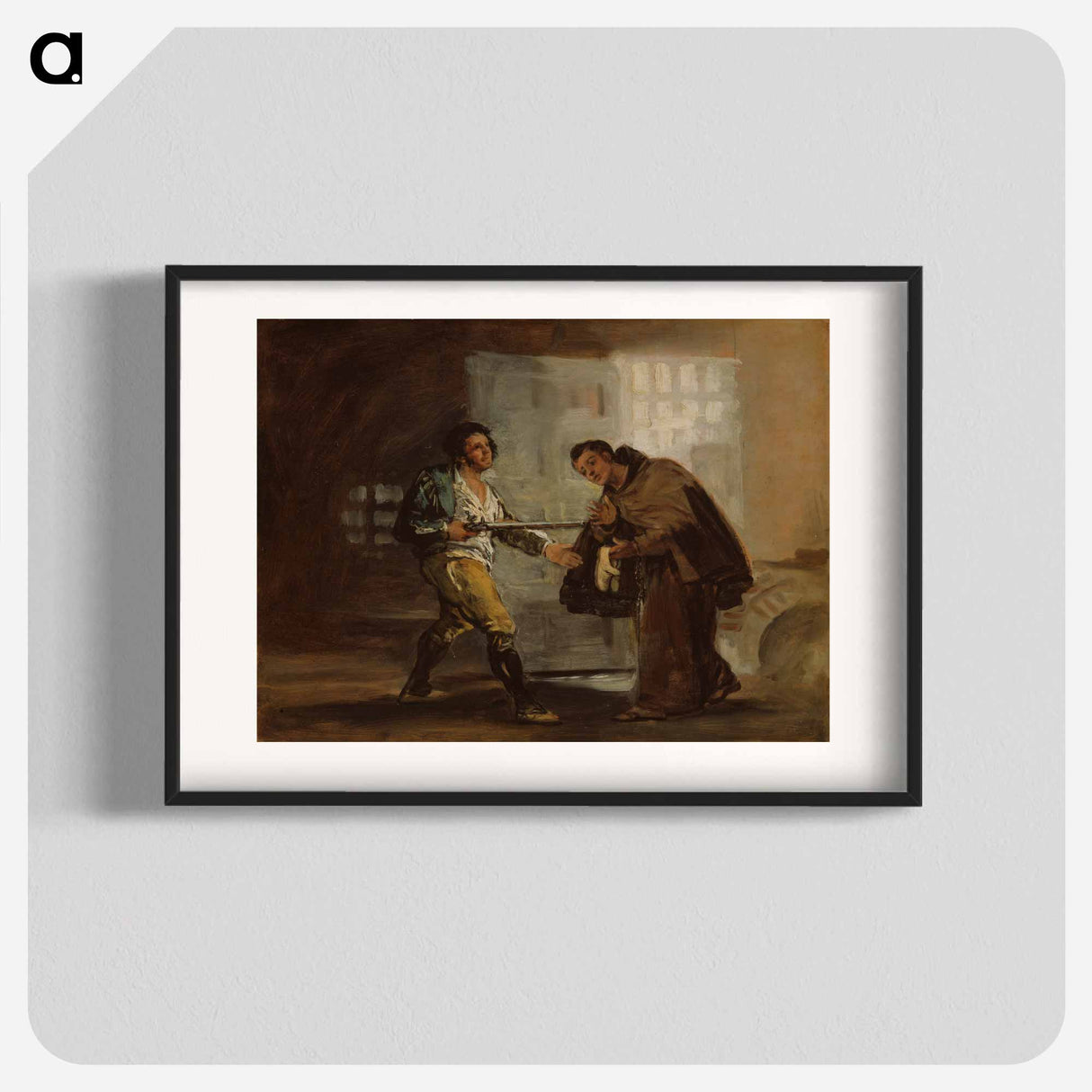 Friar Pedro Offers Shoes to El Maragato and Prepares to Push Aside His Gun - Francisco de Goya Poster.