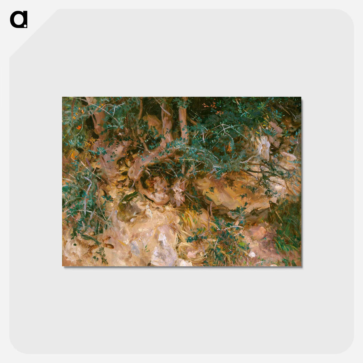 アートポストカード-Valdemosa, Majorca: Thistles and Herbage on a Hillside - ジョン シンガー サージェント Postcard.