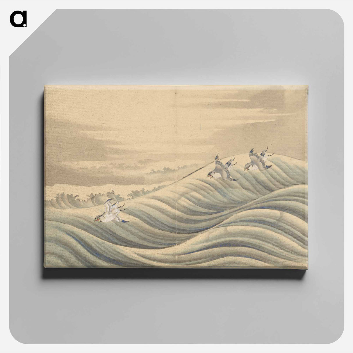 アートパネル-Chidori Birds, School of Katsushika Hokusai - 葛飾 北斎 Canvas.