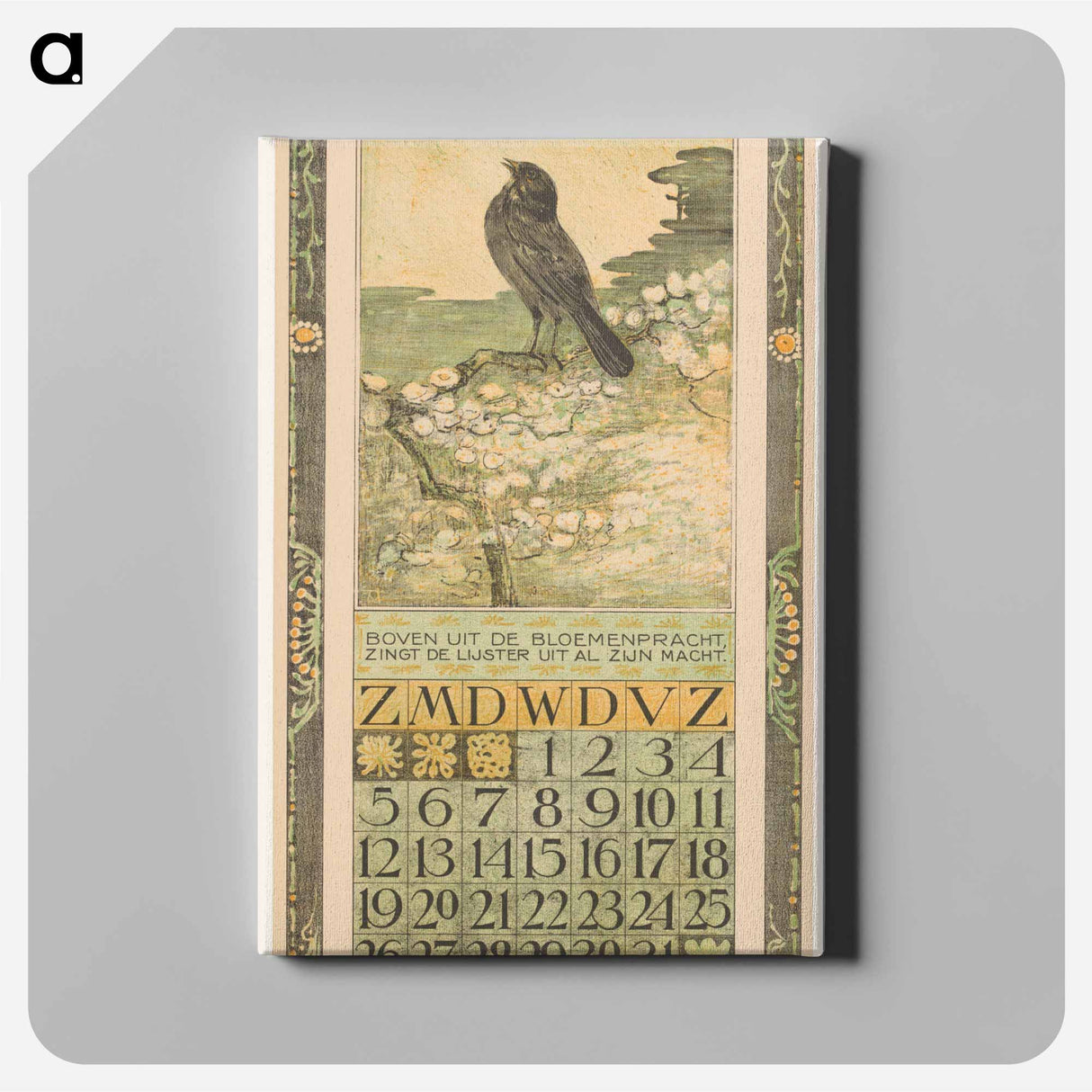 Kalenderblad mei met merel - テオ ヴァン ホイテマ Canvas.