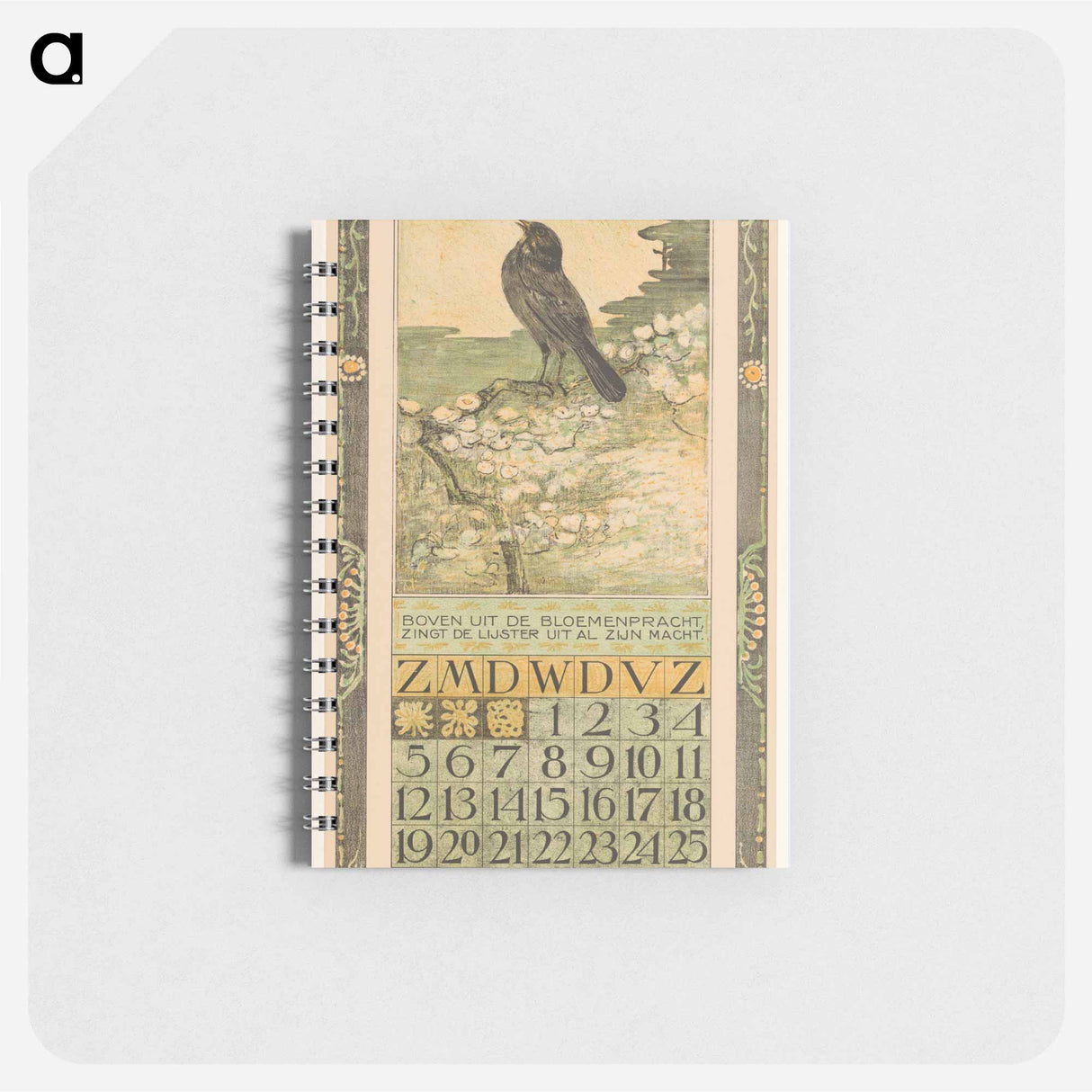 Kalenderblad mei met merel - テオ ヴァン ホイテマ Memo.