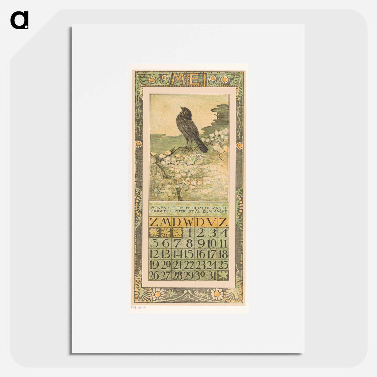 My Calendar Girlfriend - Theo Van Hoytema Poster.