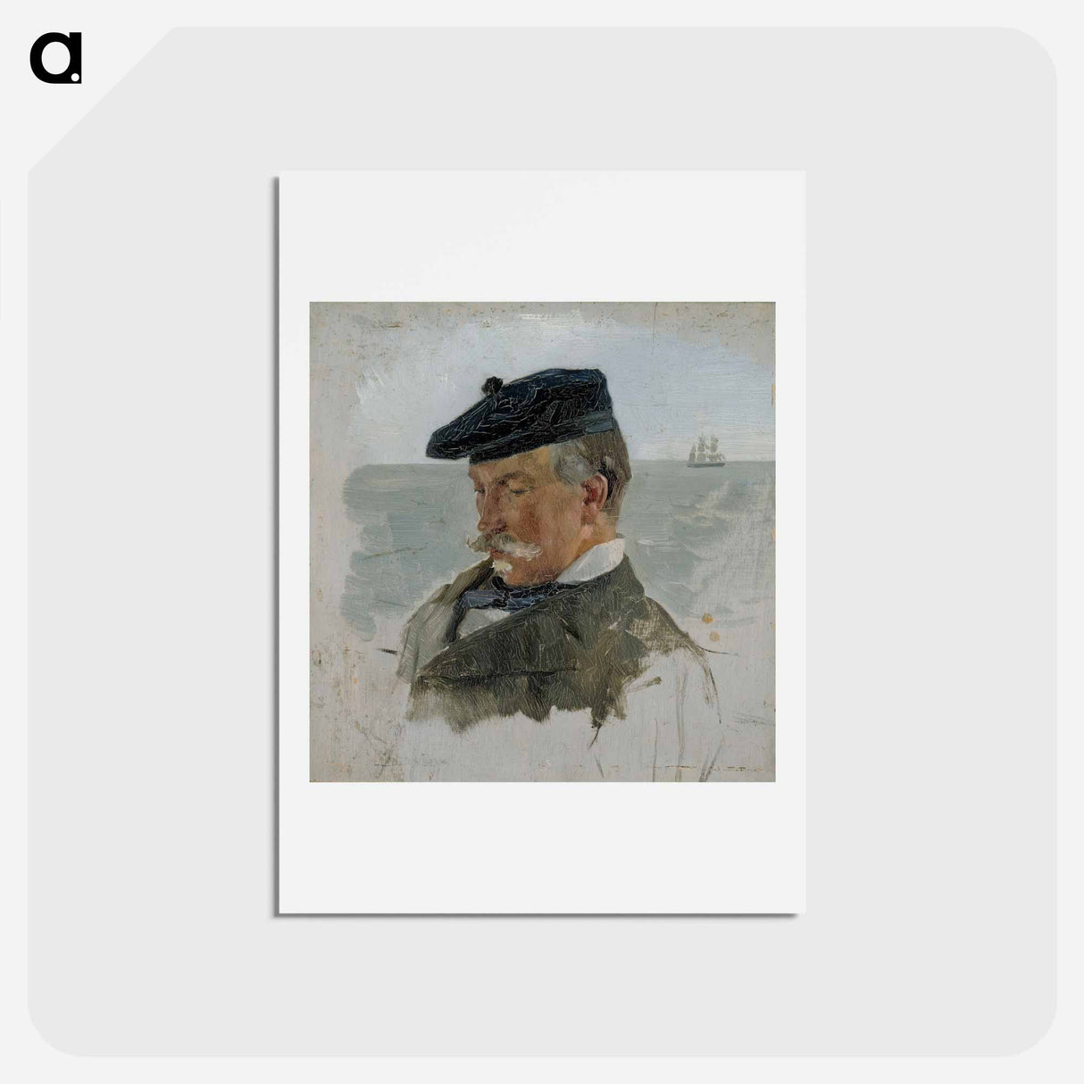 Portrait sketch of adolf von becker the painter - アルバート エーデルフェルト Postcard.