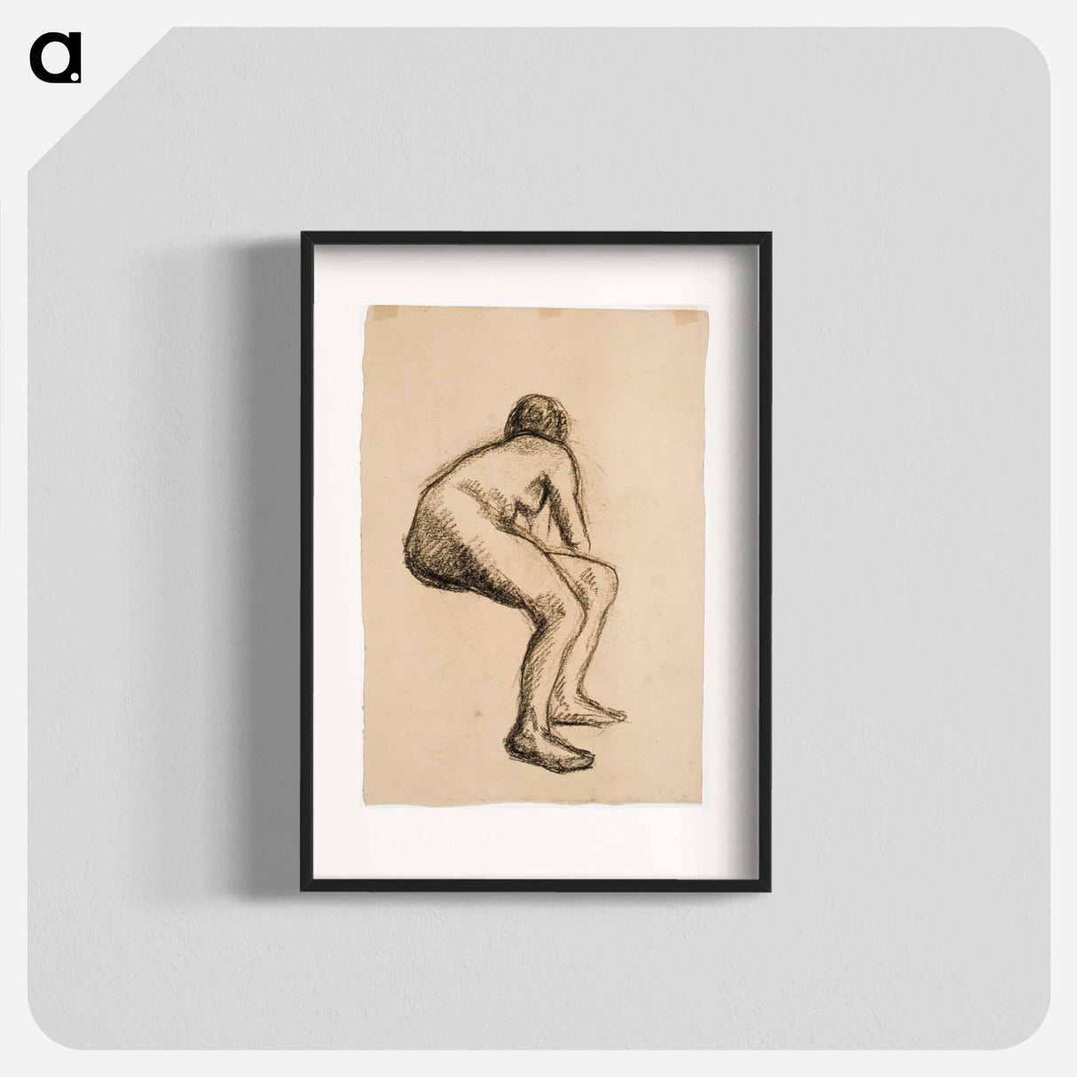 Malliharjoitelma, istuva nainen - アルフレッド ウィリアム フィンチ Poster.