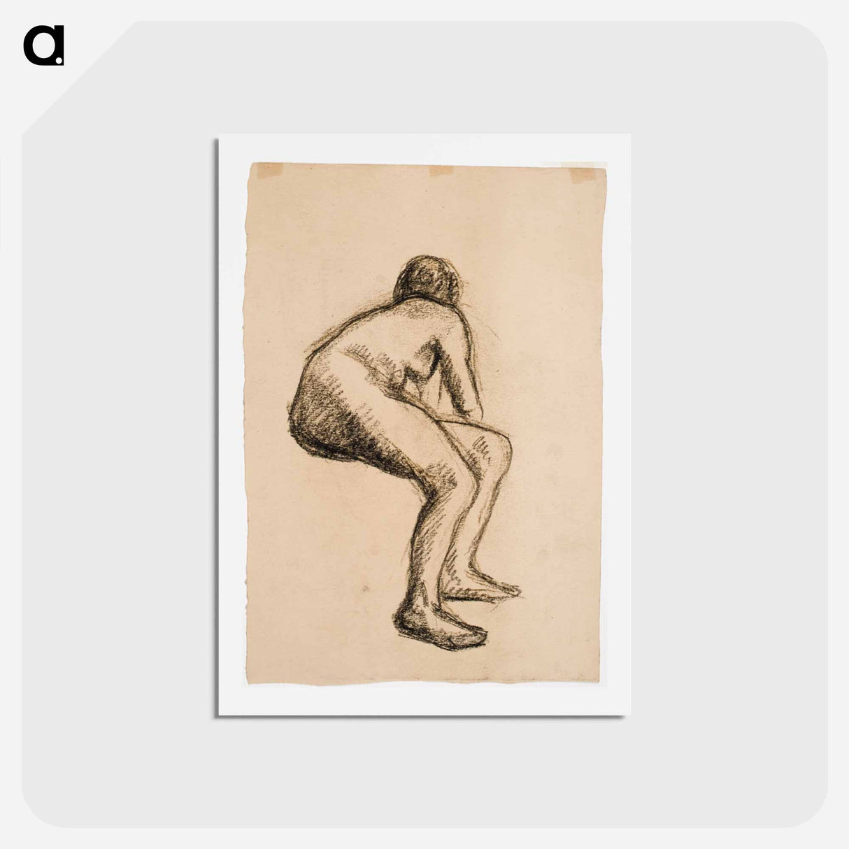 Malliharjoitelma, istuva nainen - アルフレッド ウィリアム フィンチ Postcard.