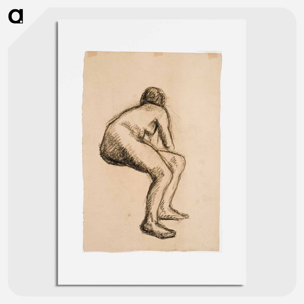 Malliharjoitelma, istuva nainen - アルフレッド ウィリアム フィンチ Poster.