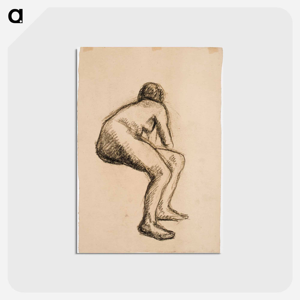 Malliharjoitelma, istuva nainen - アルフレッド ウィリアム フィンチ Postcard.